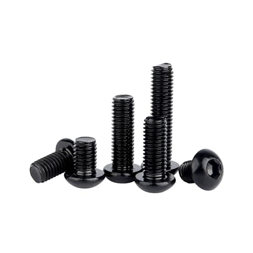 Image of Rely⇒VP INDUSTRIES (Pcs-25) M6 X 16 mm Button Head Cap Screw High Tensile 10.9 Grad| Allen Head Button Cap Screw with Allen Key 1 Pc Free | Allen Round Mushroom Head Screw Alloy Steel Black