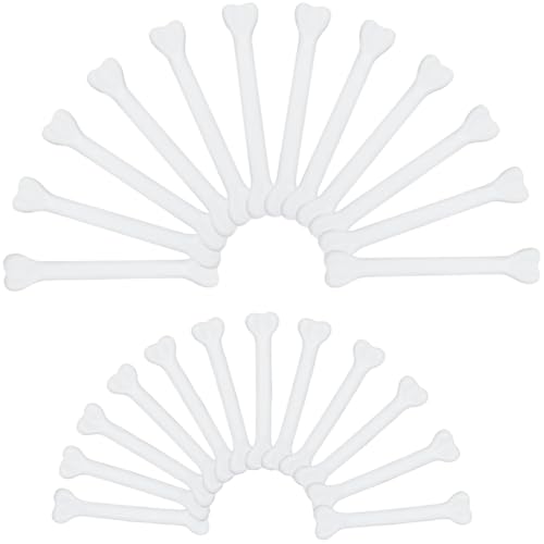 SUNNYCLUE 32 pieza de Huesos de Plástico para Decoración de Halloween Adornos de Huesos A Granel Color Blanco Y Beige para Fiestas Espeluznantes Esqueletos Simulados Colgantes Adornos para Fiestas Dis
