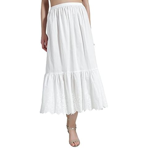 BEAUTELICATE Cotton A-line Half Slip with Lace Cover