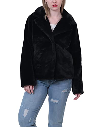 JOUJOU Women's Faux Fur Jacket, Black, X-Large