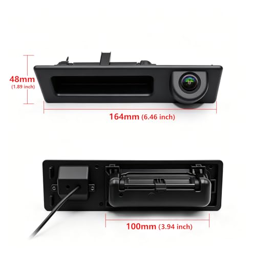 Image of Vehicle Backup Camera CCD Compatible for BMW 3 5 Series X1 3 4 5 F07 F10 F11 F25 F26 F30 F34 Car Rear View AHD 1080P Camera Reverse Parking Fisheye Lens Waterproof Cam Car Trunk Handle Camera (Black)