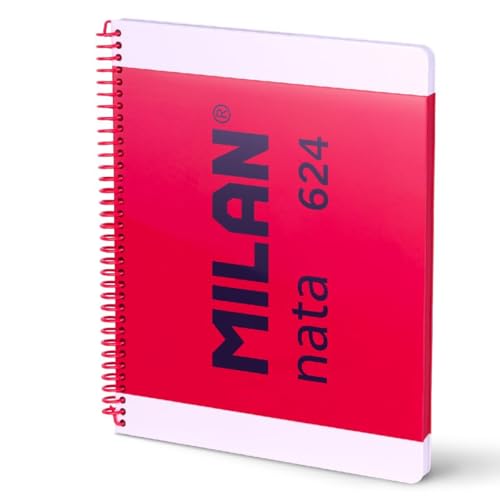 MILAN® Cuaderno A4 con espiral y tapa dura, papel cuadriculado, 80 hojas MILAN nata®, rosa