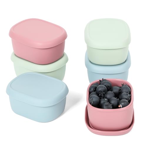 6 pcs 6.76 oz Silicone Snack Containers for Kids Silicone Food St...
