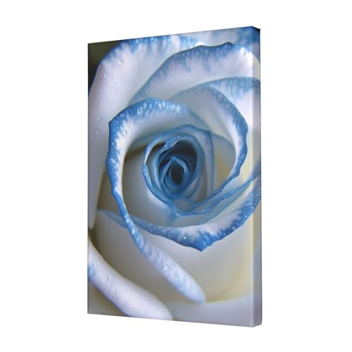 Impressions sur toile de peintures de roses bleues grand format encadré
