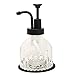 MISAIYOU Mini Clear Glass Soap Dispenser for Bathroom Countertop and Kitchen Sink Decoration,Refillable Liquid Hand Dish Soap Pump Dispenser,Black with Clear Glass, 3-3/8'' X 3-3/8'' X 5-3/4''