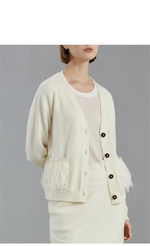 Women's V Neck Knit Cardigan Pockets Buttons Solid Cashmere Sweater4