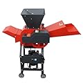 Banfluxion 220V 4-Blade Hay Cutter Pulverizer with Feed Hopper Crop Straw Breaker Grass Crusher Grass Chaff Cutting Machine 400-800KG/H, 2.2KW