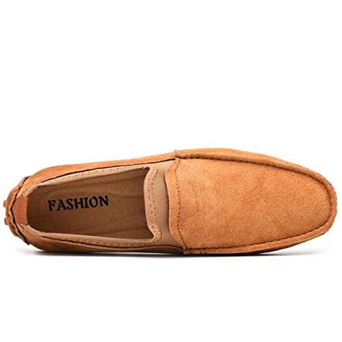 Mens Loafers Lightweight Large Size Genuine Suede Leather Moc Toe Comfortable Anti-Slip Flat Heel Casual Slip On3
