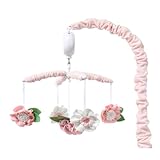 The Peanutshell Crib Mobile for Girls - Pink Musical Baby Crib Mobile with 12 Lullabies, Flower Baby Pink Floral Nursery Decor