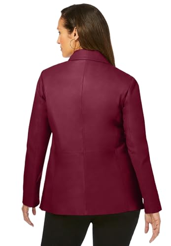 Jessica London Women's Plus Size Leather Blazer2