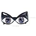 COMPUKAS 2 Pairs Black Cat Eye Sunglasses Novelty Irregular Shades Photo Props for Party Women Fashion Eye-catching Costume Accessories