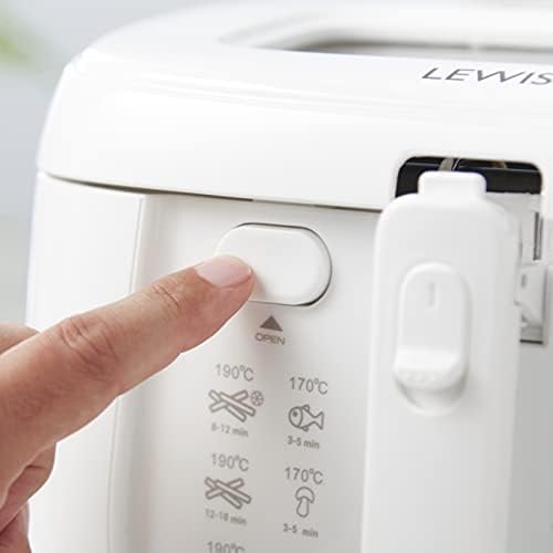 Lewiss 2.5 Litre Deep Fat Fryer with Viewing Window, Easy Clean, Adjustable Temperature Control (White)
