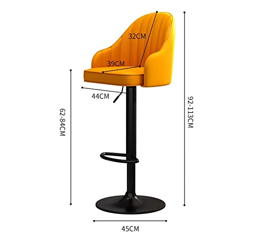 Tabourets pivotants de comptoir réglables en PU et métal noir (Lot de 2)