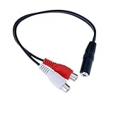 Material/Cubierta de pvc CABLEPELADO Cable Audio Estereo 2X RCA Hembra - Jack 3.5mm Hembra 0.25 M Negro
