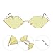 NOLITOY Lip Shaped Sunglasses Yellow, Fashionable Party Photo Glasses for Women, Outdoor Unique Eyewear Accessory