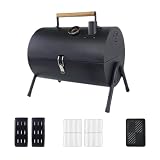 BLWOTMOR Holzkohlegrill, Hitzebeständiger Tischgrill für Grillabende, Angeln, Camping Und Garten, Schwarz