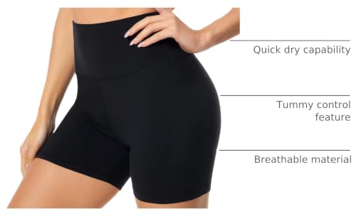 Image of FULLSOFT High Waisted Biker Shorts for Women-5 inch Tummy Control Fitness Athletic Workout Running Yoga Gym Shorts