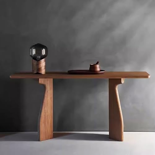 Mesa consola de entrada en madera maciza marrón de diseño premium
