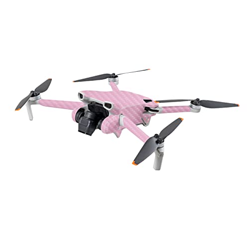Image of MightySkins Carbon Fiber Skin Compatible with DJI Mini 3 - Solid Pink | Protective, Durable Textured Carbon Fiber Finish | Easy to Apply | Made in The USA