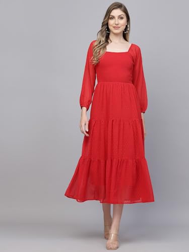 Image of SOWE Georgette Dobby Printed Dress, Fancy WEAR, Casual WEAR, Family Function WEAR, Best WEAR,