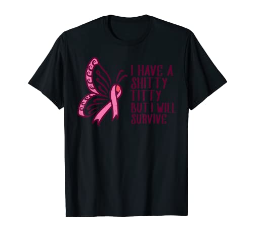 Butterfly Survivor Pink Funny Breast Cancer Conciencia Mujeres Camiseta