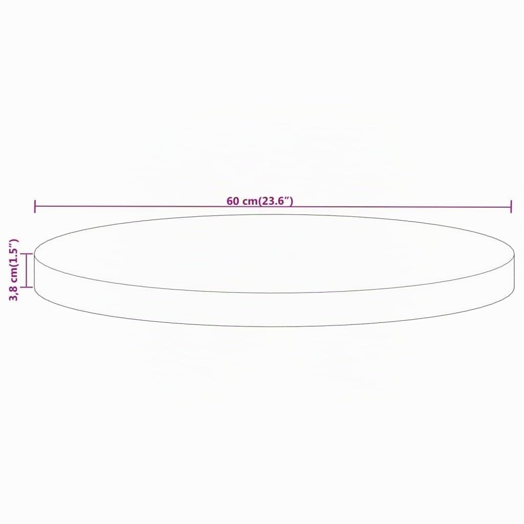 vidaXL Tischplatte, Holzplatte Platte für Tisch Esstisch Couchtisch, Ersatztischplatte Rund, Massivholzplatte, Ø 60x3,8cm Altholz Massiv