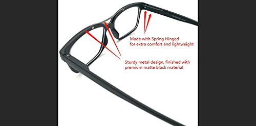 BillyJoe Nearsighted Glasses for Distance Driving Myopia Glasses for Men Women (2Pairs) Rectangular Square Shape3