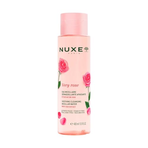 Nuxe Very Rose 3-in-1 Mizellares Reinigungswasser, 400 ml, beruhigender Gesichtsreiniger und Make-up-Entferner, mit Rosenextrakt für Gesicht & Augen