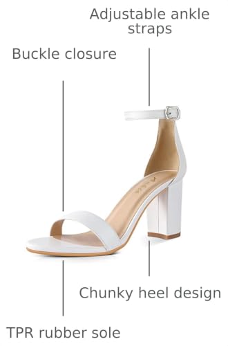 Image of Ankis Heels for Women Open Toe Ankle Strap Chunky Heel Sandals 2.75 Inch