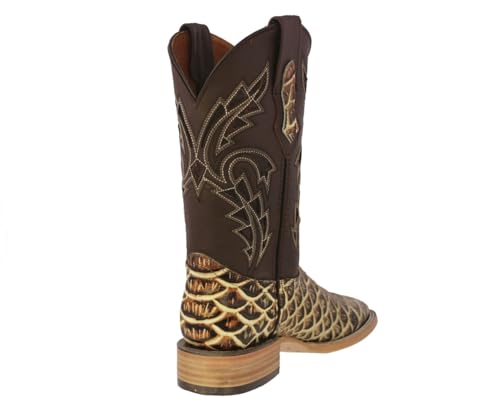 Texas Legacy Mens Sand Cowboy Boots Anaconda Snake Print Leather Square Toe3