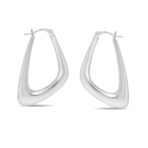 Boucles d'oreilles créoles torsadées en argent 925 sterling pour femme éclatant