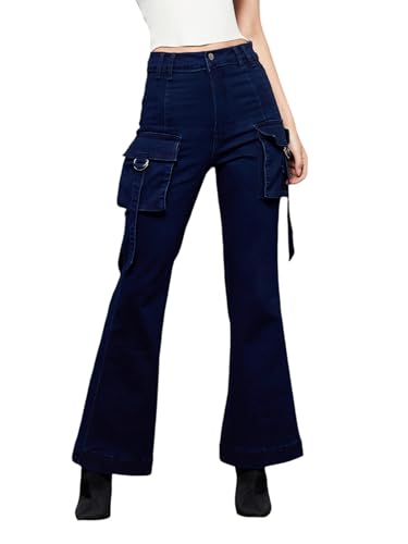 Image of Miss Chase Women's Skinny High Rise Cropped Length Fringe Detailing Stretchable Denim Jeans