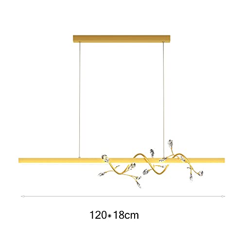 Modern Simple Study Long Pendant Lamp avec suspension LED dorée pour table de repas - 3