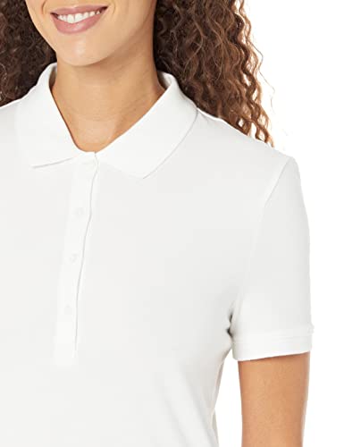 Amazon Essentials AE181634-WHI-L Women'S Short-Sleeve Polo Shirt  thumb #2
