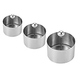 minkissy Molde para Emplatar Redondo de Acero Inoxidable 3 Unidades Prensadores, Utensilios para Preparar Platos Fríos y Postres, Molde de Anillo para Mousse, Herramientas de Cocina