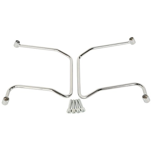 Soportes para Alforjas Cromados Compatibles con Harley Davidson Dyna FXDF 2006-2018 miniatura 3