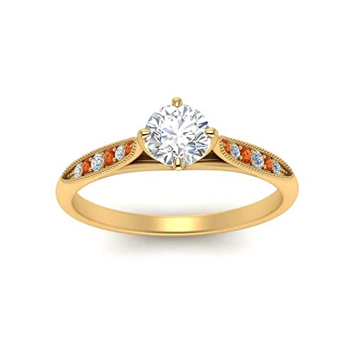 Image of Choose Your Gemstone Compass Point Ring Yellow Gold Plated Round Shape Vintage Engagement Rings Ornaments for Wife Symbol of Love Clarity Comfortable US Size 4 to 12
