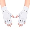 MelodySusie-Protection-UV-Glove-for-Nail-Lamp-Professional-UPF50-Gel-Manicure-Gloves-Nail-Art-Skin-Care-Fingerless-Anti-UV-Sun-Glove-Protect-Hands-from-UV-HarmWhite MelodySusie Protection UV Glove for Nail Lamp, Professional UPF50+ Gel Manicure Gloves, Nail Art Skin Care Fingerless Anti UV Sun Glove Protect Hands from UV Harm(White)