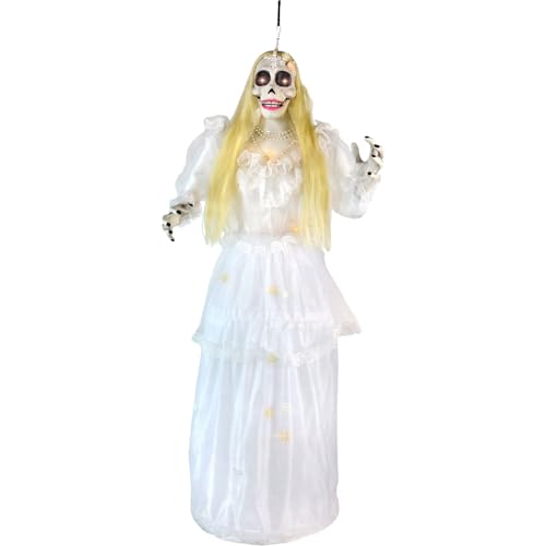 Haunted Hill Farm Animatronic Animated Hanging Spinning Bride, Halloween Animatronic,