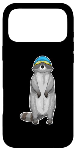 アライグマ 水泳 水泳帽 夏 スマホケース iPhone 17 Pro Max 用