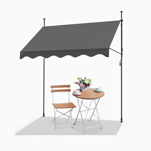 Toldo plegable retráctil manual de 4m negro para terraza y puerta 2