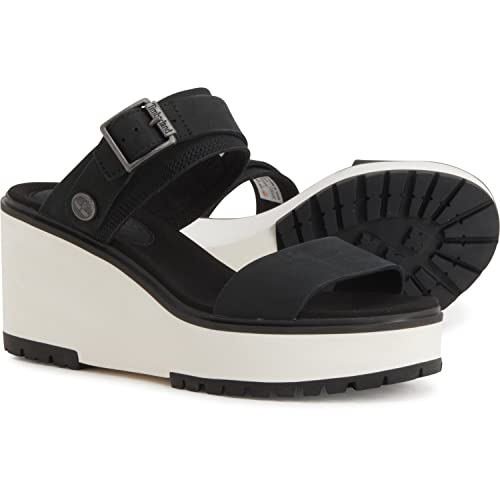 Timberland Womens Koralyn Sandals, Black Nubuck, 9.0 M