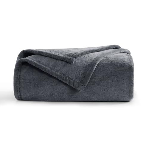 Aisbo Kuscheldecke Flauschig Decke Dunkelgrau - Fleecedecke 150x200 cm XL Warme Sofa Decke, Kuschlige Wohndecke Anthrazit Weich als Wohnzimmer Blanket Couchdecke für Winter