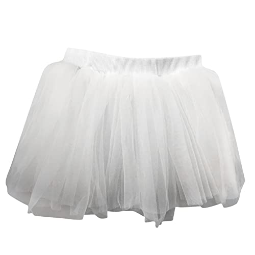 Baby Girls Layered Tutu Skirt Toddler Tulle Skirts Tiered Ballet Dance Skirt Carnival Birthday (White, 18-24 Months)