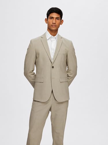 Blazer Flex Selected Homme Liam check sable extensible taille 36 confortable - 2