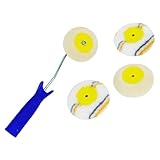 QWORK Corner Edger Paint Roller Kit - 3 Piece Set for Drywall Mud and Paint Application, Compatible with Various Paints and Stains, Extended Reach Handle Compatibility