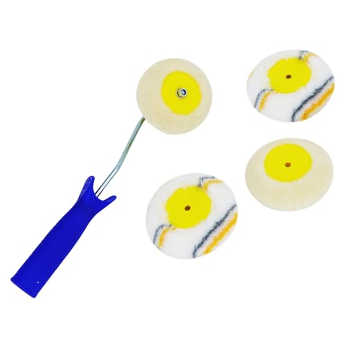 QWORK Corner Edger Paint Roller Kit - 3 Piece Set for Drywall Mud and Paint Application, Compatible with Various Paints and Stains, Extended Reach Handle Compatibility