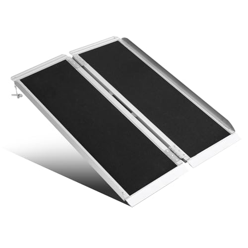 5FT Portable Wheelchair Ramp Anti-Slip Aluminum Folding Portable Ramp 800LBS