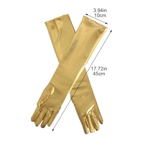 Long Patent Gloves Evening Party Gloves Elegant Satin Mittens for Wedding Holiday Party Events Activities Dress Cosplay Decoration4