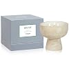 BLUEME Focus Eucalyptus Lime 3 Wick Refillable Wellness Candle Contains Essential Oil Sustainable Hand Finished Hand Poured Premium Luxury Ceramic Natural Cotton Wick Soy Wax Blend